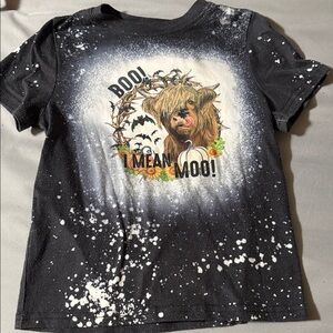 Kids Black 'Boo I Mean Moo' Graphic T-Shirt